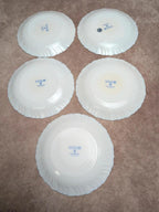 Lot de 5 assiettes à dessert Luminarc – décor floral bleu