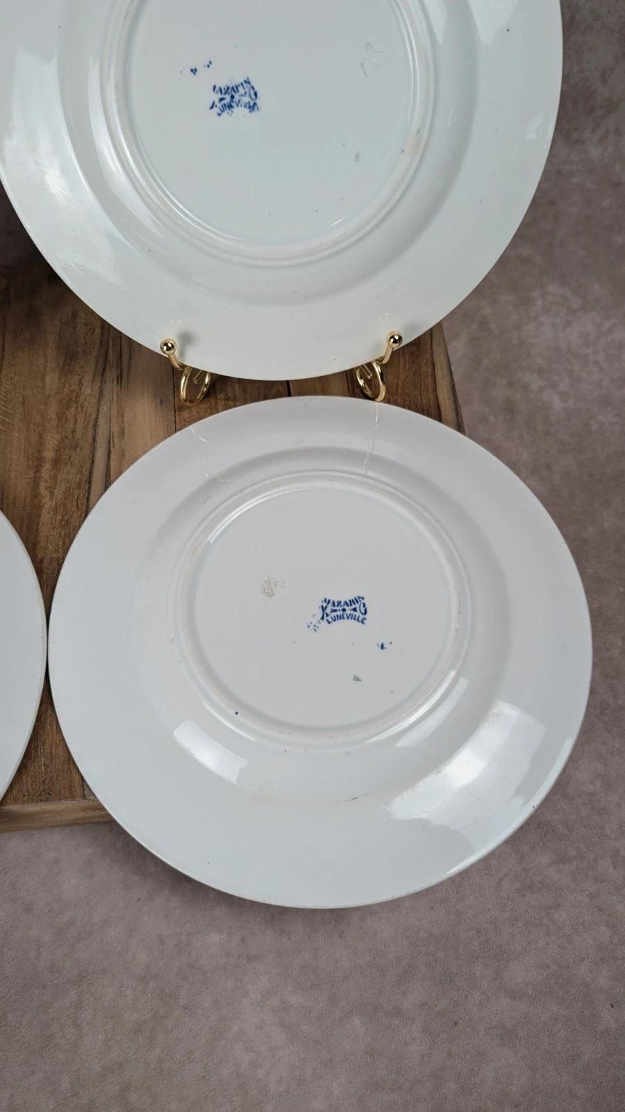 4 Assiettes anciennes Luneville – Modèle Mazarin