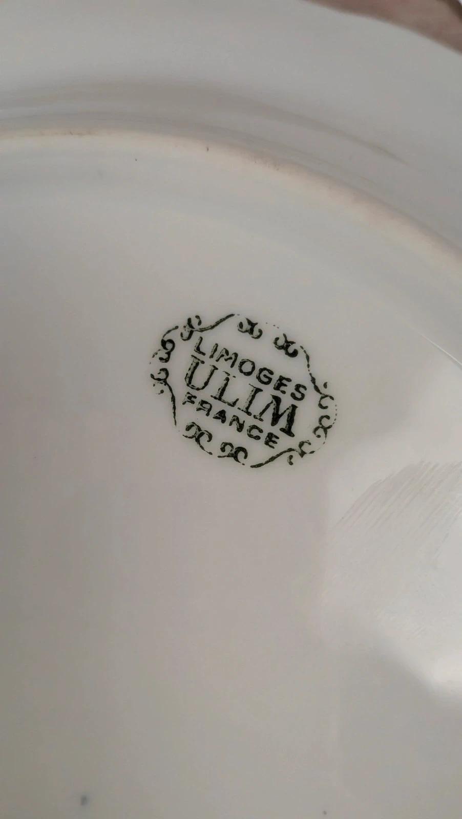 Lot de 5 assiettes à dessert anciennes Limoges U.l.i.m