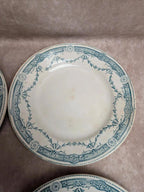 Lot de 5 assiettes à dessert anciennes en terre de fer Moulin des Loups Hamage, modèle Provence
