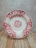 Assiette creuse Terre de Fer Sarreguemines modèle Jardinière rouge