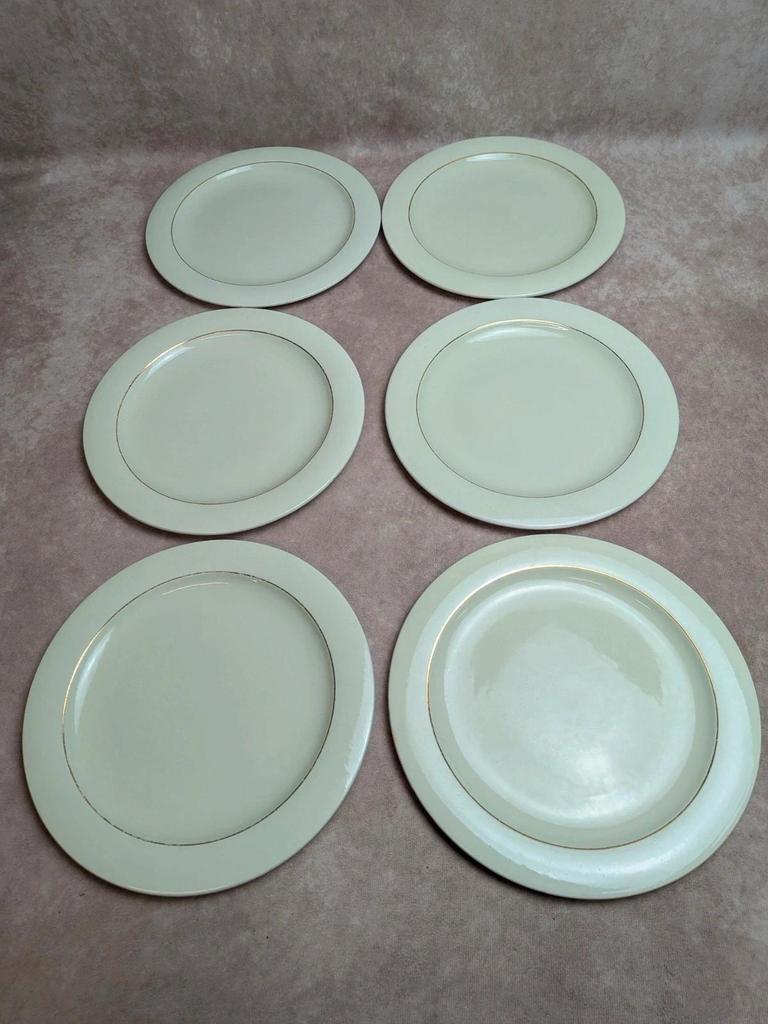 Lot de 6 assiettes plates Opaceline Salins vintage