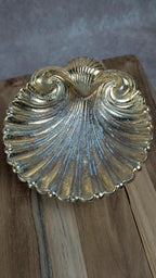 Paire de porte-savons coquilles dorées vintage