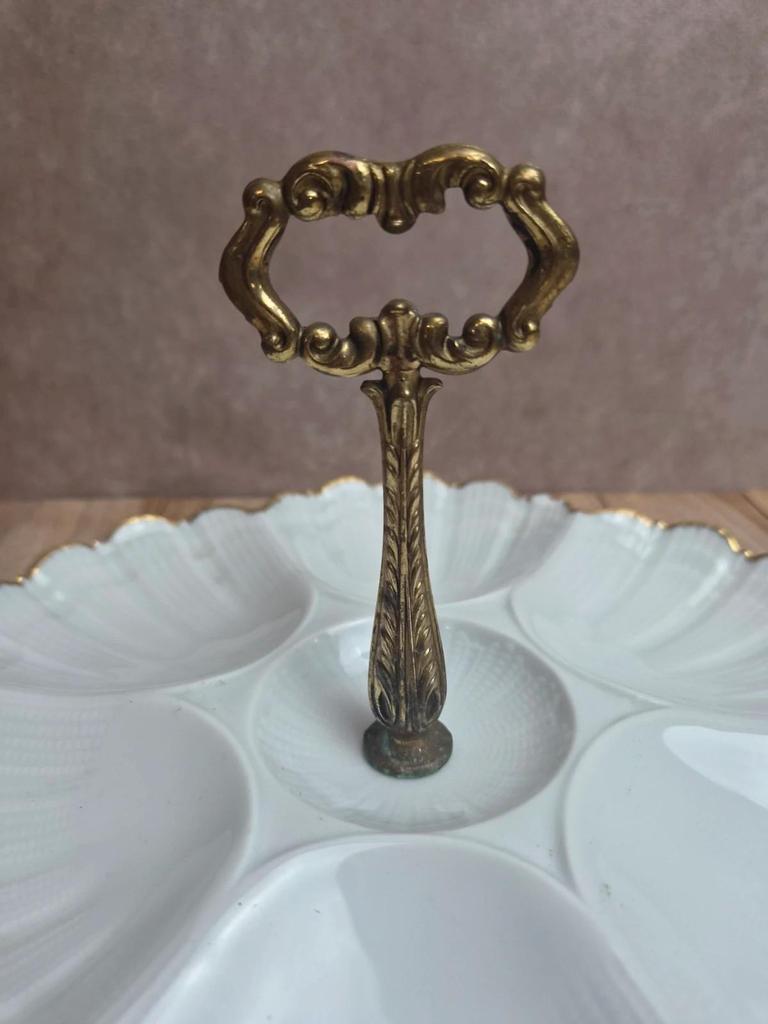 Serviteur Limoges Ribes – Porcelaine dorée 6 coquilles