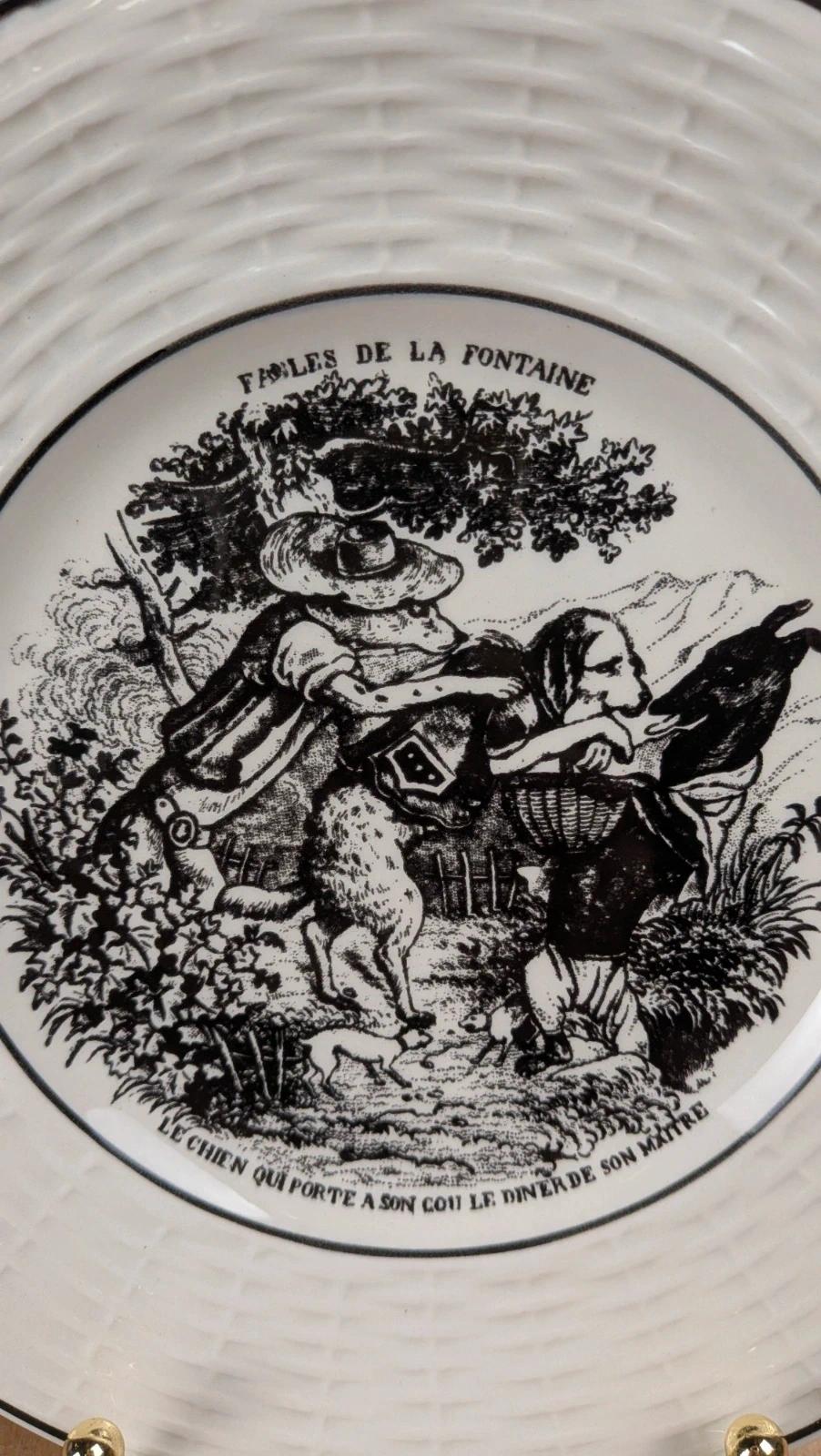 Assiette Sarreguemines Fables de La Fontaine, Le Chien