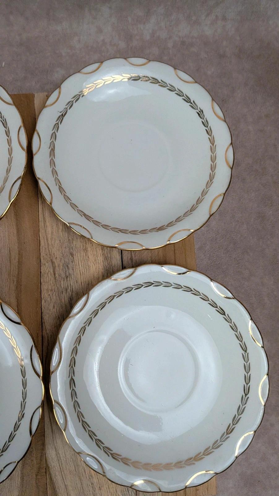 Lot de 6 tasses Gien Yokohama & 6 soucoupes M&s – porcelaine française