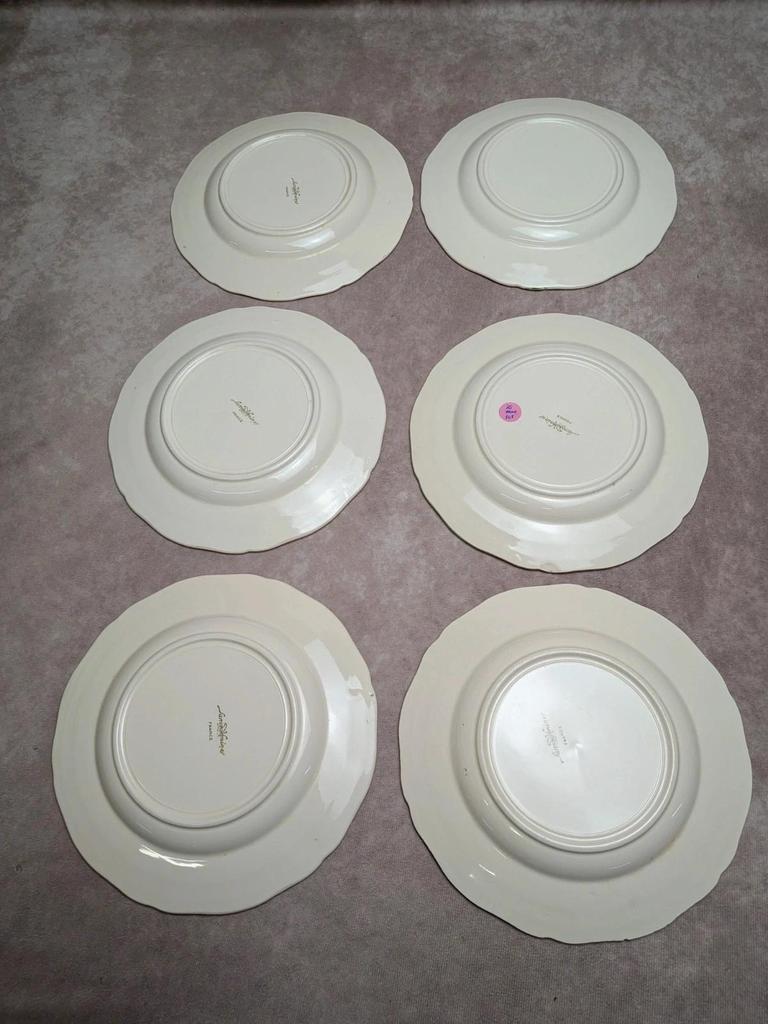6 assiettes dessert Sarreguemines terre de fer