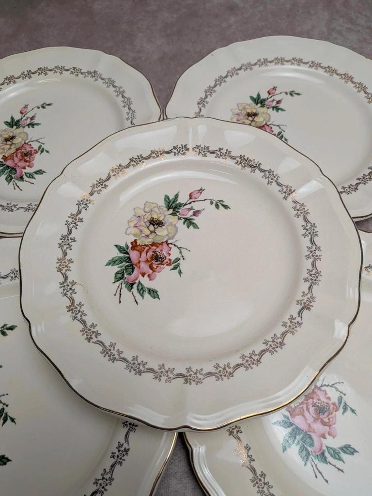 6 assiettes dessert Sarreguemines terre de fer