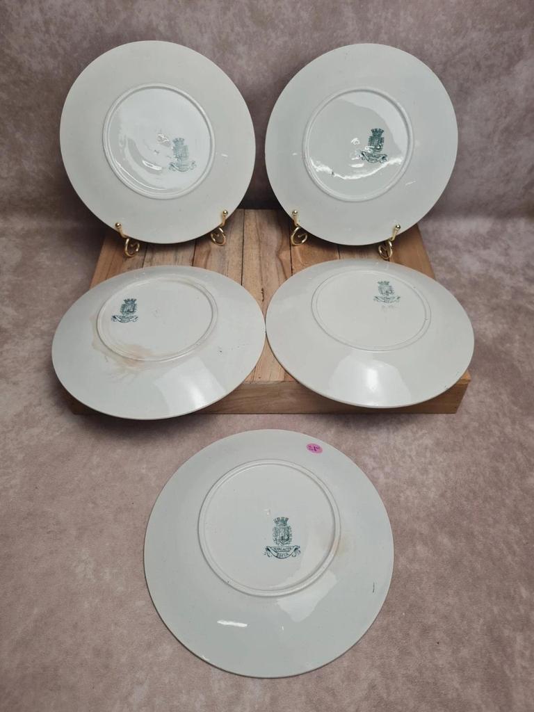 Lot de 5 assiettes terre de fer Gien modèle Sophia 💚
