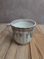 Tasse et soucoupe ancienne Gien – décor polychrome style Louis Xvi – Xixe