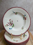 Lot de 6 assiettes creuses Sarreguemines – modèle Strasbourg – décor floral peint à la main