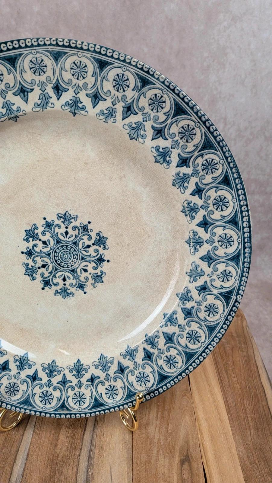 Plat ancien Badonviller – Modèle Oriental – Décor bleu