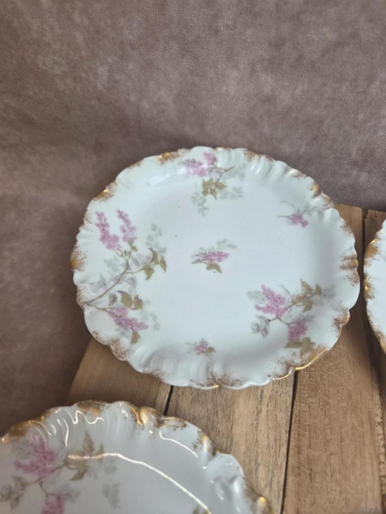 Service à dessert ancien porcelaine de Limoges Cfh Gdm – 7 pièces