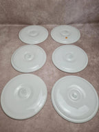 Lot 12 assiettes à huîtres + plat Moulin des Loups – service ancien bleu gris 🌊🦪