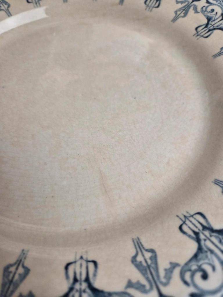 Lot de 6 assiettes plates anciennes Gien – Terre de Fer – modèle Bengale