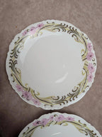 Lot de 5 assiettes à dessert Limoges en porcelaine décor Art nouveau