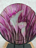 Vase décoratif en verre peint Acapulco 🌸 art verrier sur socle métal