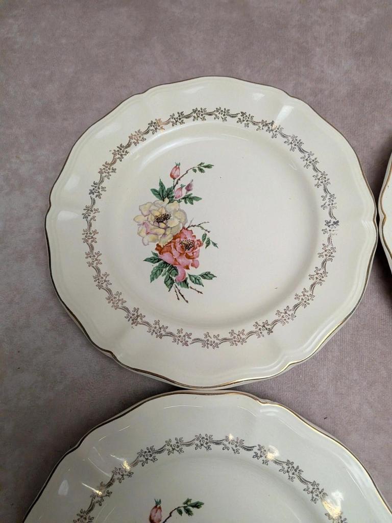 6 assiettes dessert Sarreguemines terre de fer