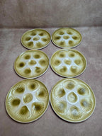 Lot de 6 assiettes à huîtres / coquillages vintage Moulin des Loups