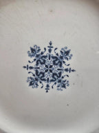 Assiette ancienne Terre de Fer Clairefontaine Rouen décor bleu
