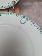 Lot de 4 assiettes anciennes Terre de fer Saint-amand décor vert 🌿