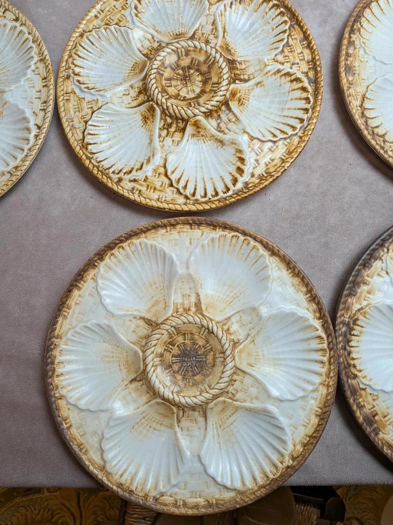 Service à huîtres coquillages vintage Longchamp