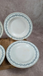 Lot de 4 assiettes creuses anciennes Gien – Terre de Fer modèle Austerlitz