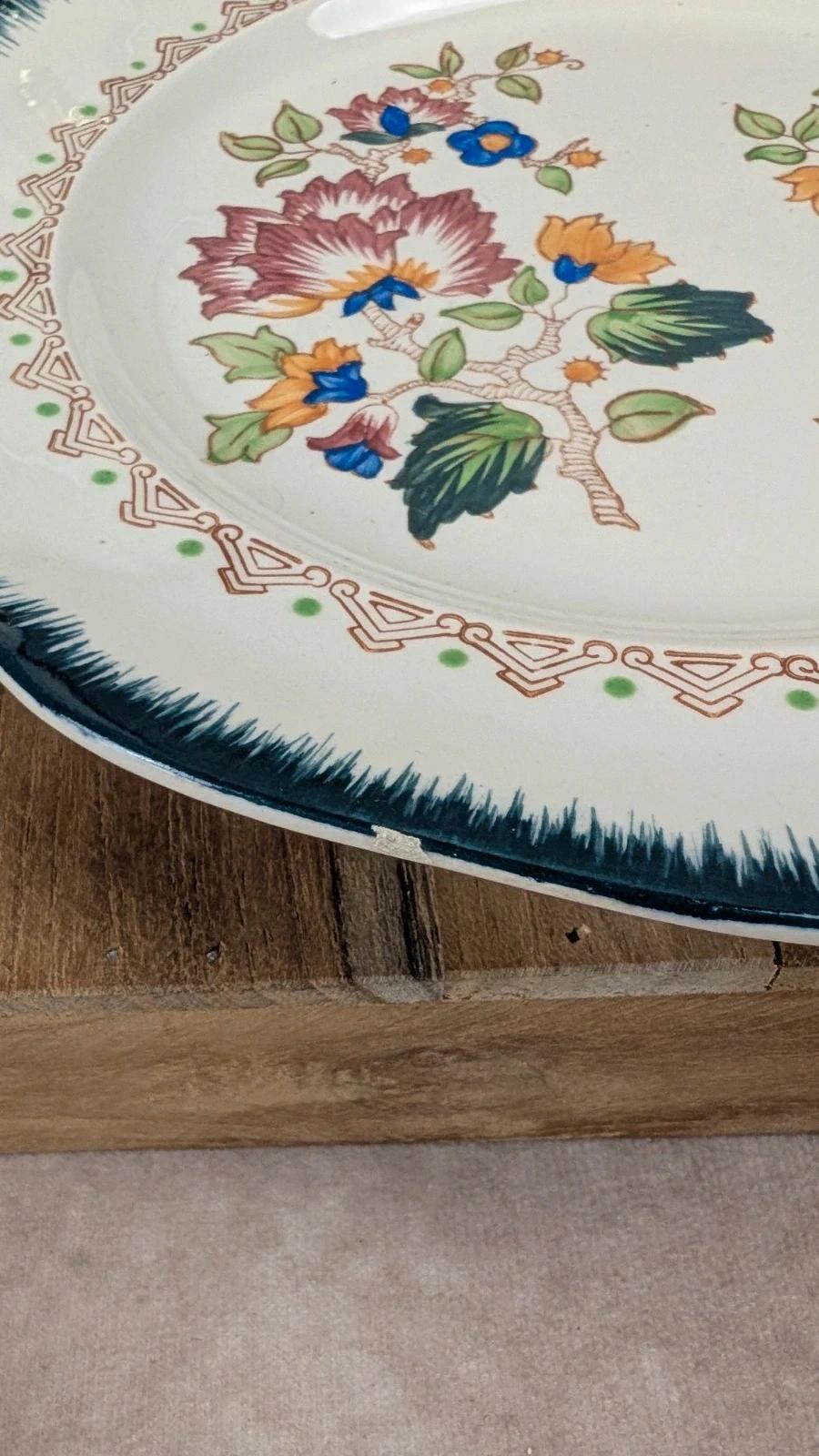 Lot de 2 assiettes anciennes Longwy « Shanghai »