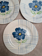 Lot de 3 assiettes à dessert Terre de fer Digoin Sarreguemines Valentin peintes à la main