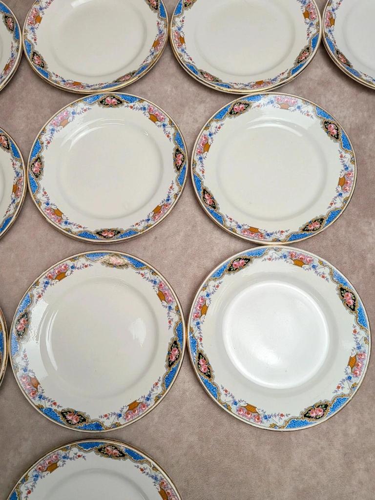 Service à gâteaux vintage Digoin Sarreguemines – 1 plat + 10 assiettes à dessert