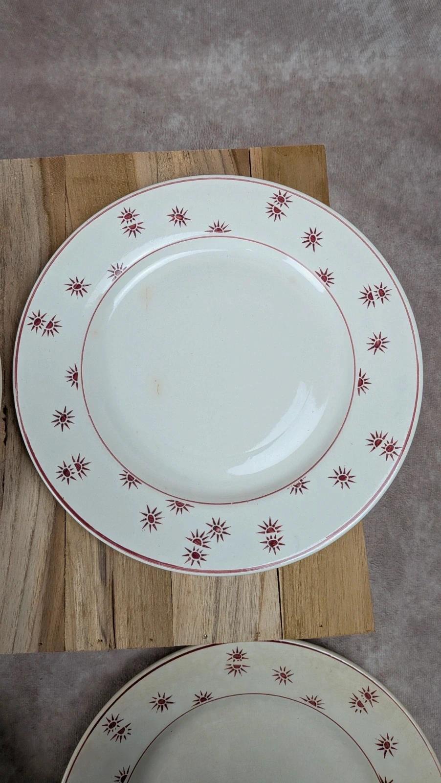 Lot de 4 assiettes plates vintage Sarreguemines – modèle Andrée