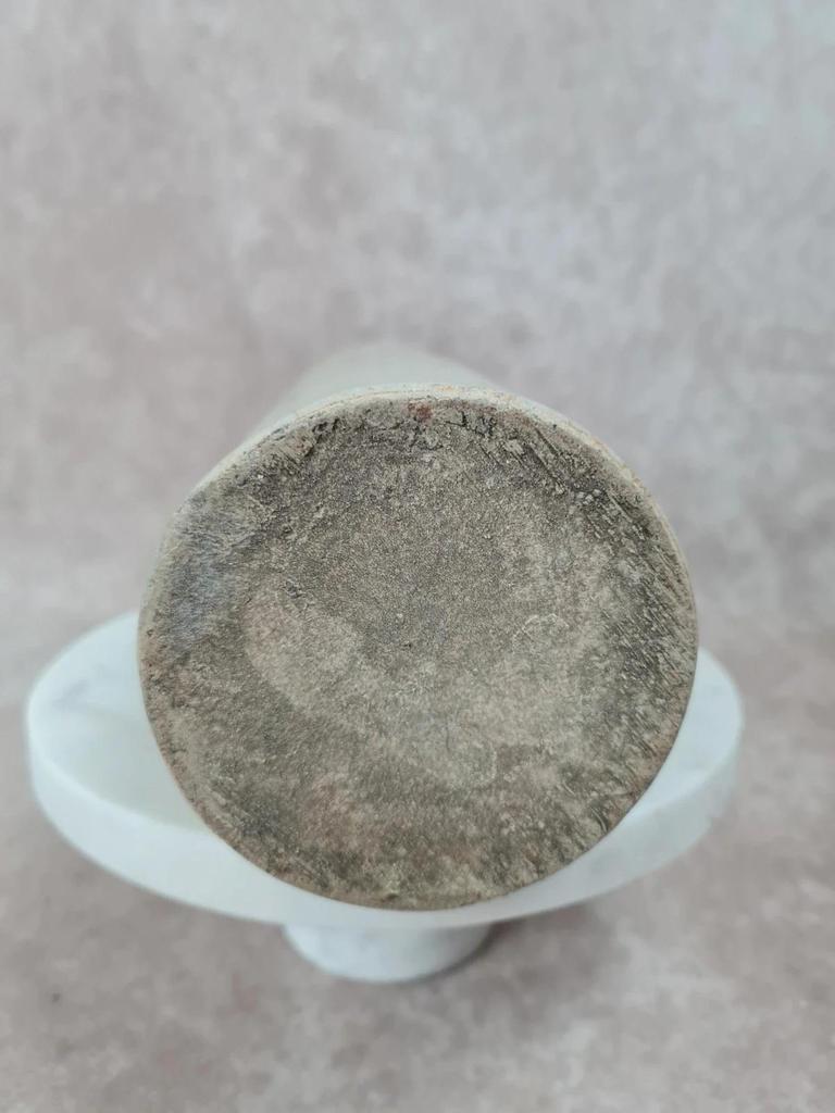 Ancienne bouteille en grès vernissé beige Xixᵉ, avec anse, déco vintage 🏺