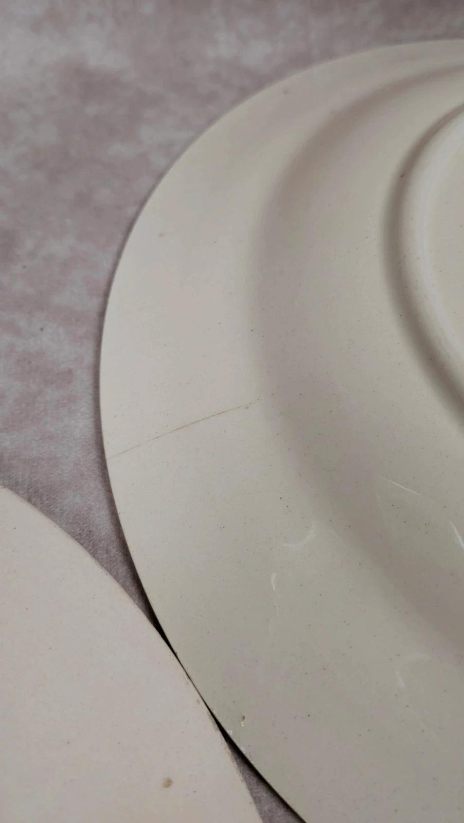 Lot 9 assiettes plates Longchamp Terre de Fer modèle Cannes