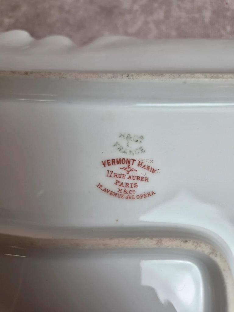 Paire de grands plats Haviland Limoges pour Vermont Marin Paris vers 1890