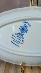Petit plat ovale Lunéville – Toile de Jouy bleue