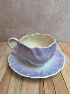 2 grandes tasses à petit déjeuner / chocolat Kg Lunéville avec soucoupes