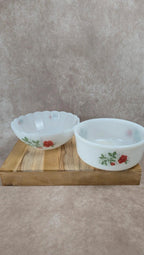 Lot de 2 plats Arcopal motif rose