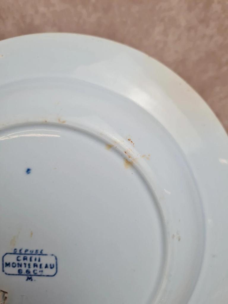 Assiette creuse ancienne Creil et Montereau modèle Japon / Monet bleu 💙