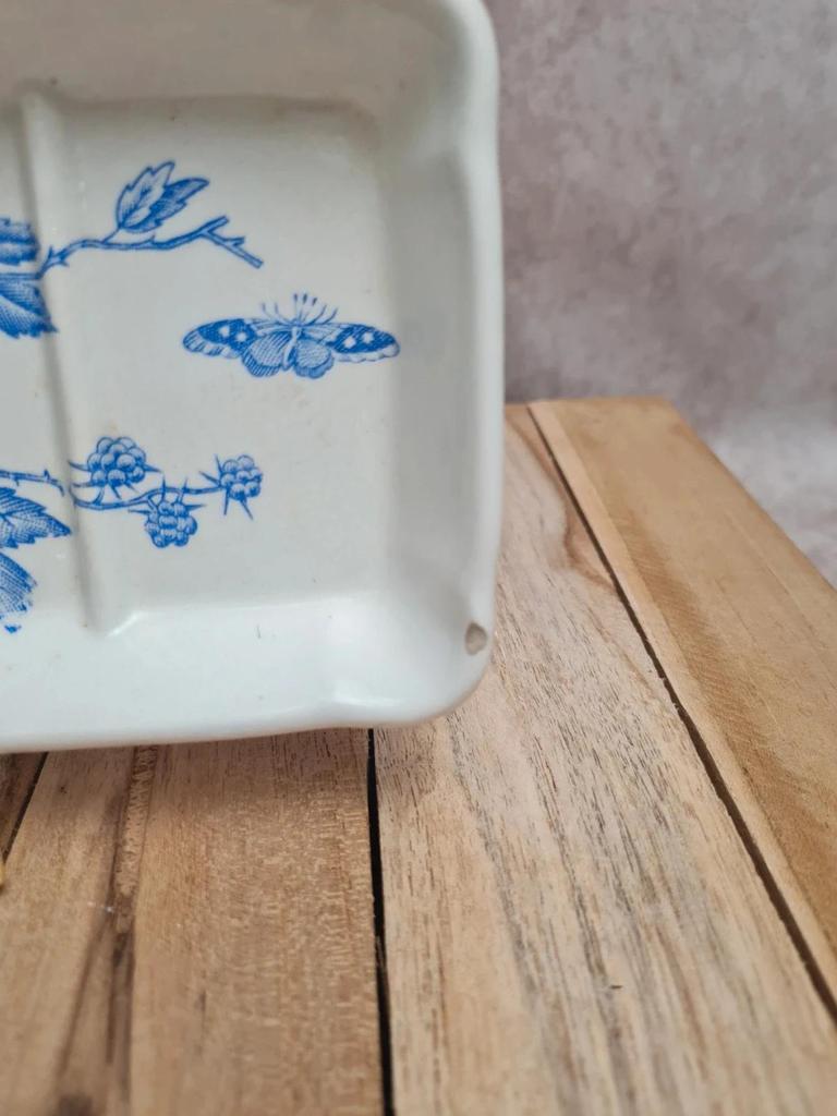 Porte-brosse / vide-poche vintage décor oiseaux – Bfk Keramis “chanteurs”