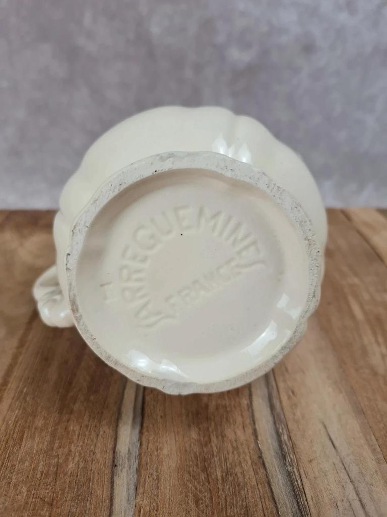 Pot à lait ancien Sarreguemines – Faïence crème
