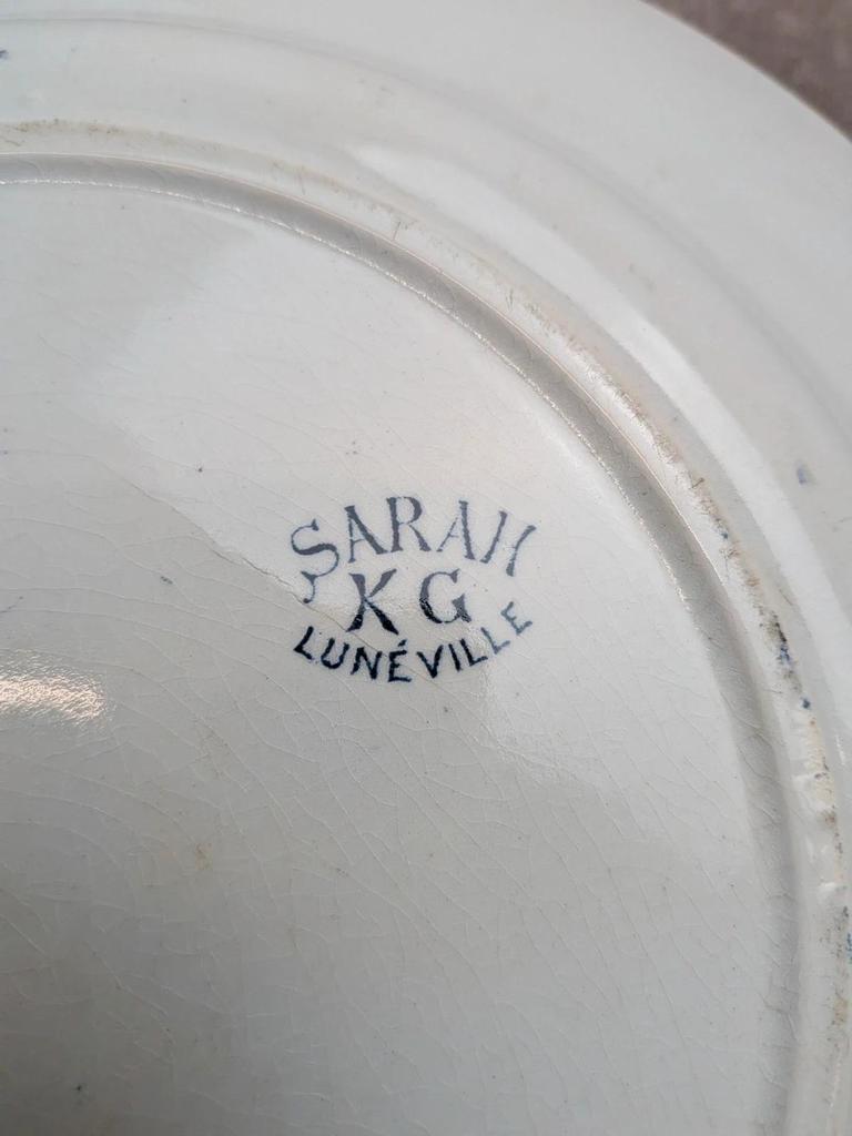Plat ancien Terre de Fer Kg Lunéville modèle Sarah