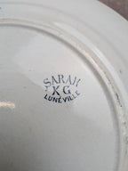 Plat ancien Terre de Fer Kg Lunéville modèle Sarah