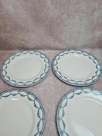 Lot de 12 assiettes plates anciennes Salins “petit Trianon” terre de fer bleu 💙