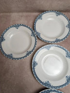 Lot de 9 assiettes creuses Terre de Fer St Amand modèle Andrinople