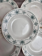 Lot de 6 assiettes creuses anciennes Faïencerie Nouvelle Givors – Modèle Simone – Faïence française