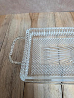 Beurrier vintage verre et métal argenté