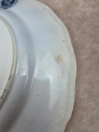 Assiette ancienne anglaise Bwm & Co – modèle Rose & Ivy – registre 1868 – décor bleu noir