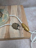 Pied de lampe vintage en onyx et laiton