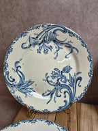 Lot de 6 assiettes terre de fer Clairefontaine – modèle Iris – fin Xixe