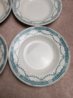 Lot de 6 assiettes creuses anciennes en terre de fer Moulin des Loups Hamage, modèle Provence